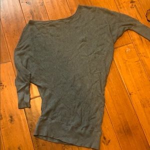 Gray knit off shoulder dress
